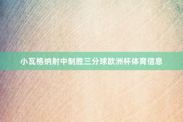 小瓦格纳射中制胜三分球欧洲杯体育信息