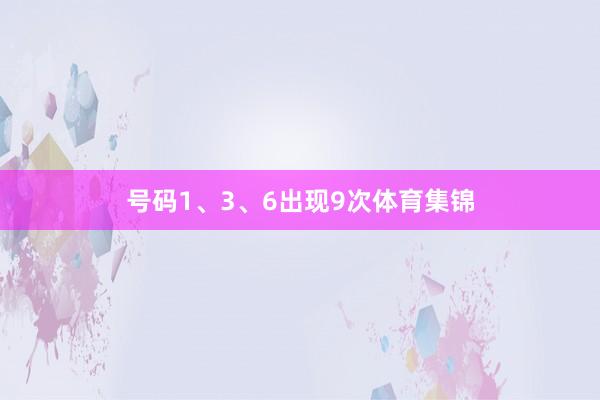 号码1、3、6出现9次体育集锦
