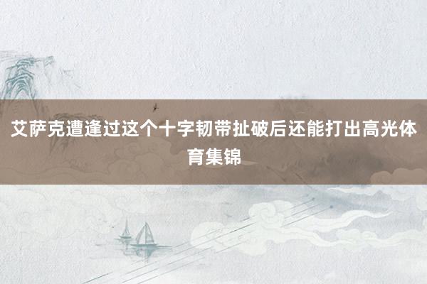 艾萨克遭逢过这个十字韧带扯破后还能打出高光体育集锦
