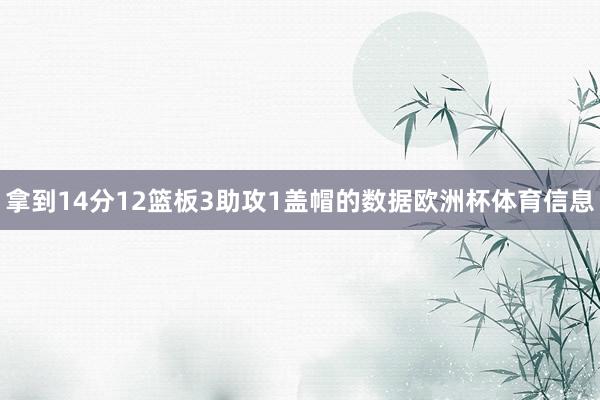 拿到14分12篮板3助攻1盖帽的数据欧洲杯体育信息