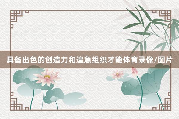 具备出色的创造力和遑急组织才能体育录像/图片