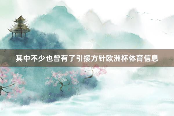其中不少也曾有了引援方针欧洲杯体育信息