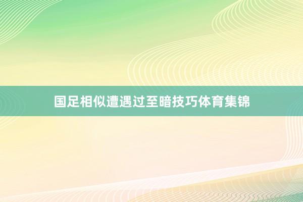 国足相似遭遇过至暗技巧体育集锦