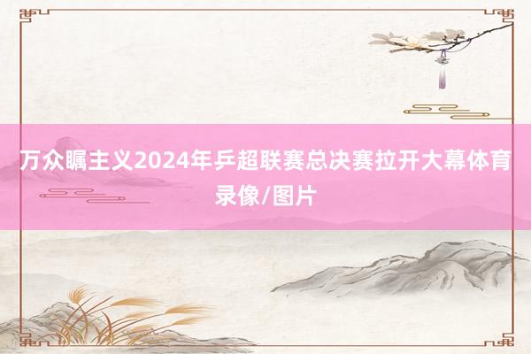 万众瞩主义2024年乒超联赛总决赛拉开大幕体育录像/图片