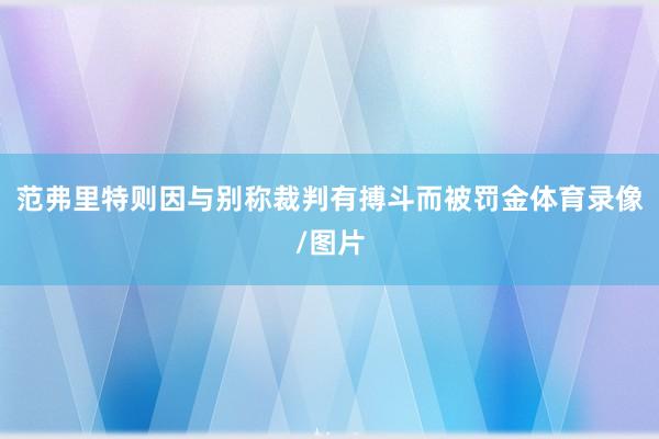范弗里特则因与别称裁判有搏斗而被罚金体育录像/图片