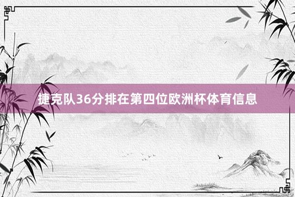 捷克队36分排在第四位欧洲杯体育信息
