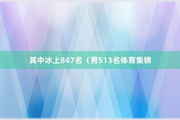 其中冰上847名（男513名体育集锦