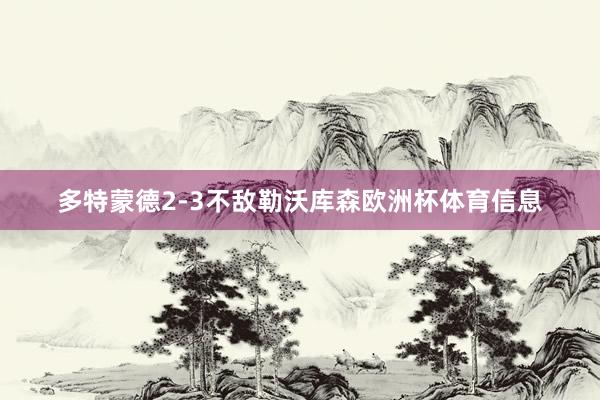 多特蒙德2-3不敌勒沃库森欧洲杯体育信息