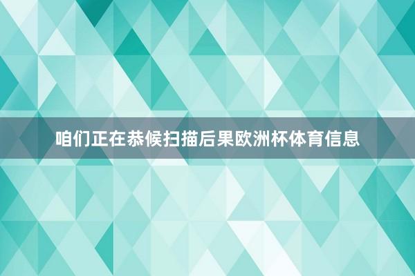 咱们正在恭候扫描后果欧洲杯体育信息