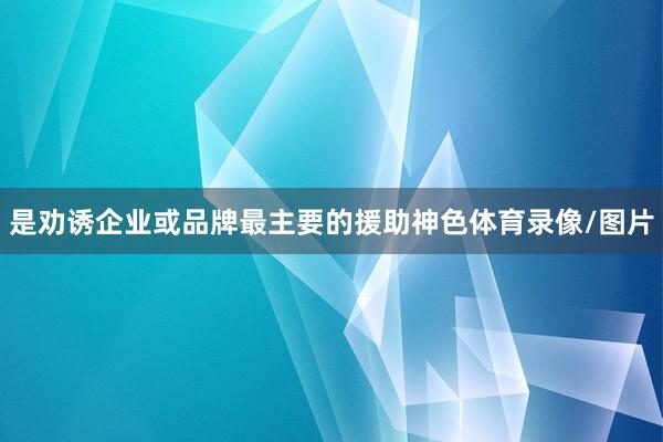 是劝诱企业或品牌最主要的援助神色体育录像/图片