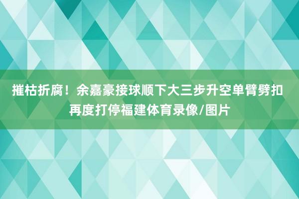 摧枯折腐！余嘉豪接球顺下大三步升空单臂劈扣 再度打停福建体育录像/图片