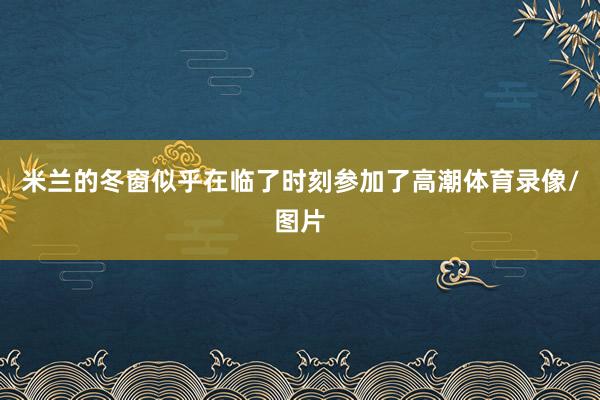 米兰的冬窗似乎在临了时刻参加了高潮体育录像/图片