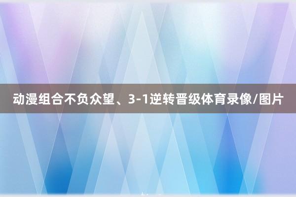 动漫组合不负众望、3-1逆转晋级体育录像/图片