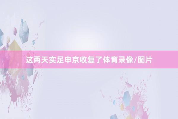 这两天实足申京收复了体育录像/图片