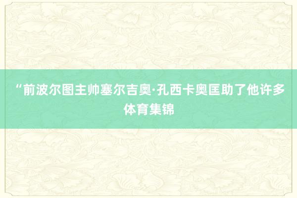 “前波尔图主帅塞尔吉奥·孔西卡奥匡助了他许多体育集锦