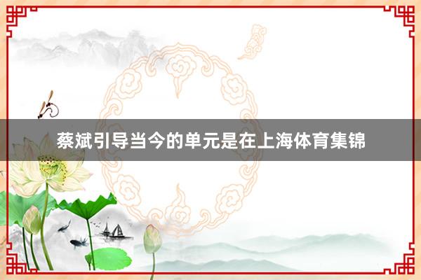 蔡斌引导当今的单元是在上海体育集锦