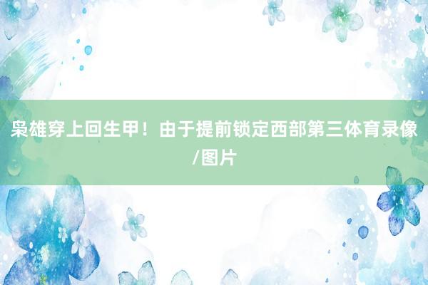 枭雄穿上回生甲！由于提前锁定西部第三体育录像/图片