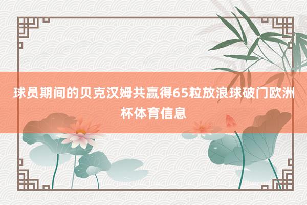 球员期间的贝克汉姆共赢得65粒放浪球破门欧洲杯体育信息