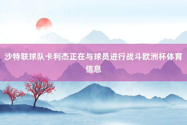 沙特联球队卡利杰正在与球员进行战斗欧洲杯体育信息