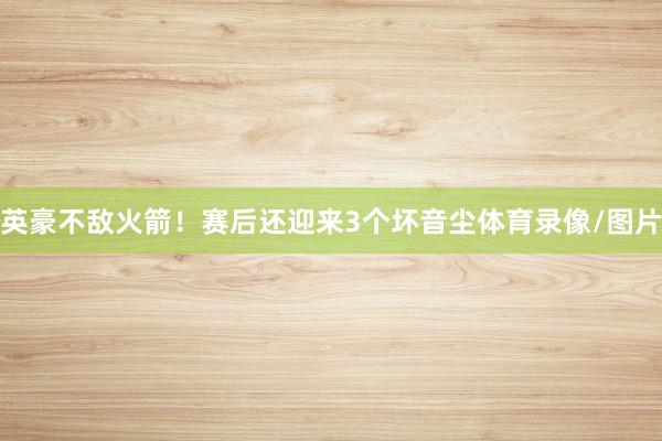 英豪不敌火箭！赛后还迎来3个坏音尘体育录像/图片