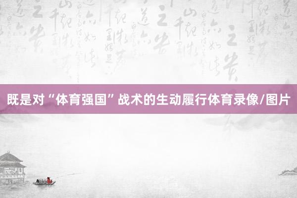 既是对“体育强国”战术的生动履行体育录像/图片