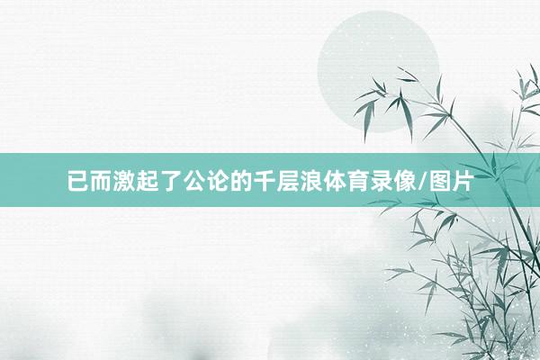 已而激起了公论的千层浪体育录像/图片