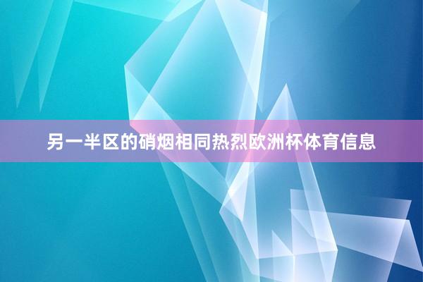 另一半区的硝烟相同热烈欧洲杯体育信息