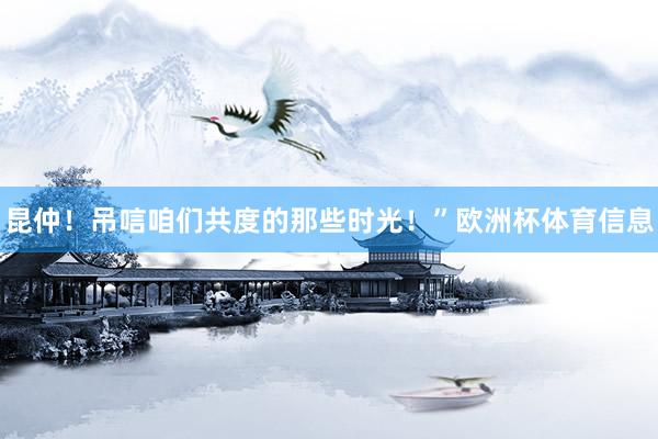 昆仲！吊唁咱们共度的那些时光！”欧洲杯体育信息