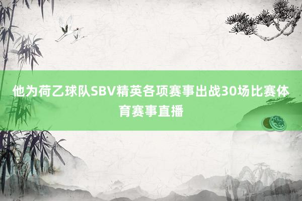 他为荷乙球队SBV精英各项赛事出战30场比赛体育赛事直播