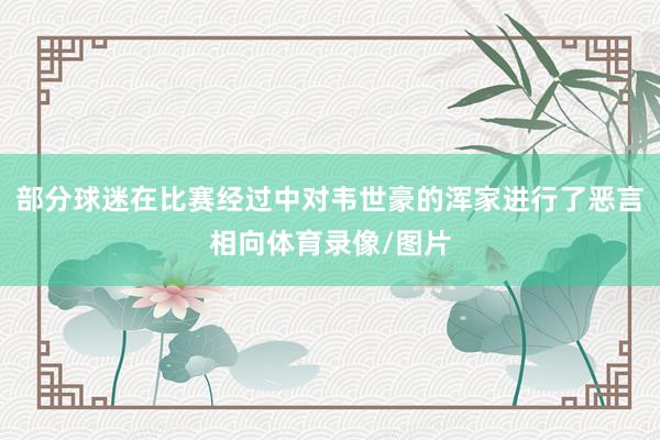部分球迷在比赛经过中对韦世豪的浑家进行了恶言相向体育录像/图片