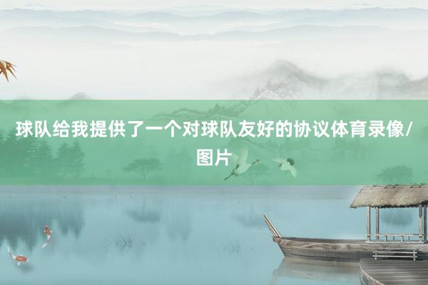 球队给我提供了一个对球队友好的协议体育录像/图片