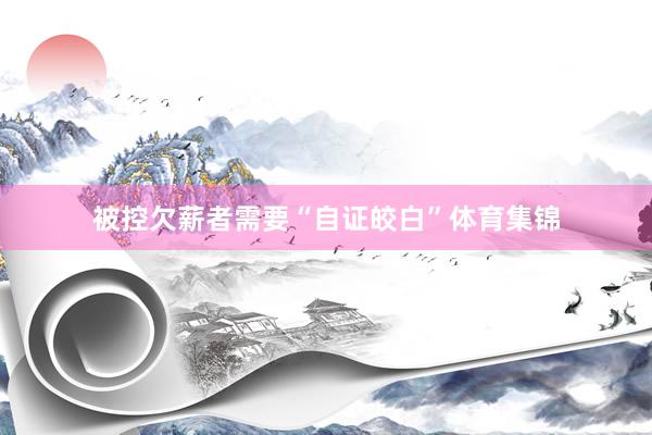 被控欠薪者需要“自证皎白”体育集锦