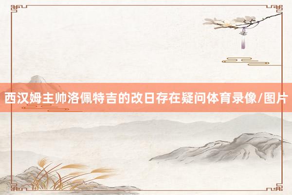 西汉姆主帅洛佩特吉的改日存在疑问体育录像/图片