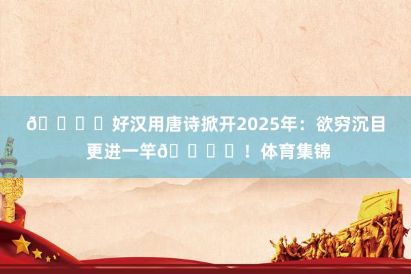 🖌️好汉用唐诗掀开2025年：欲穷沉目 更进一竿🏙️！体育集锦