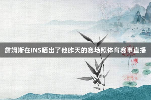 詹姆斯在INS晒出了他昨天的赛场照体育赛事直播