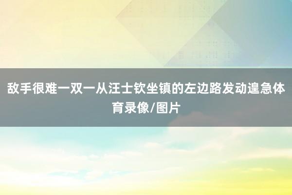 敌手很难一双一从汪士钦坐镇的左边路发动遑急体育录像/图片