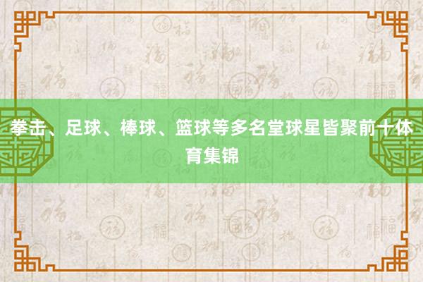 拳击、足球、棒球、篮球等多名堂球星皆聚前十体育集锦