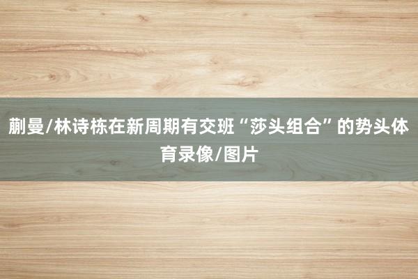 蒯曼/林诗栋在新周期有交班“莎头组合”的势头体育录像/图片