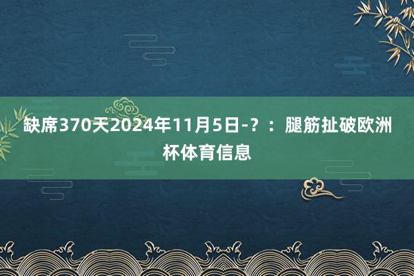 缺席370天2024年11月5日-？：腿筋扯破欧洲杯体育信息